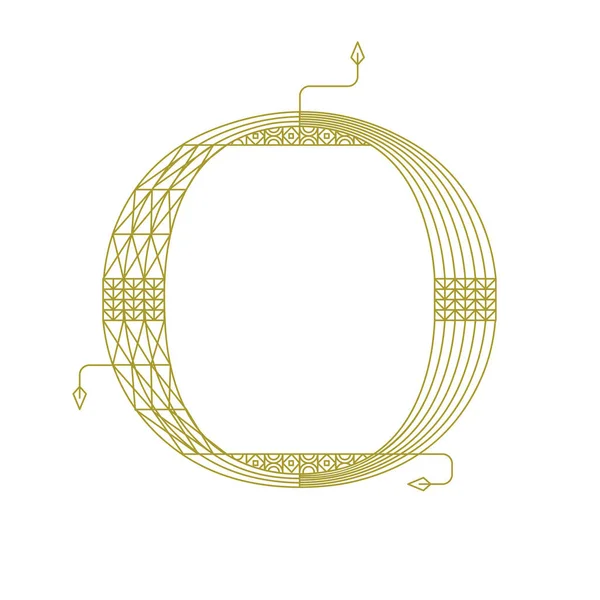 Gold Artdeco Letter Vector Illustration Decorative Type Word Alphabet Symbol — Stock Vector