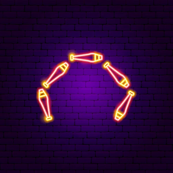 Torna Maces Neon Jel Vektor Illusztráció Szórakoztató Fesztivál Izzó Szimbólum — Stock Vector