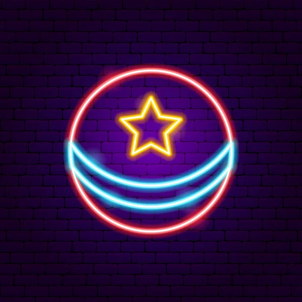 Ball Star Neon Sign Vektorové Ilustrace Zábavního Festivalu Zářící Symbol — Stockový vektor