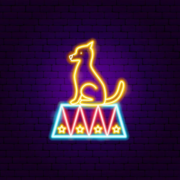 Hundepodest Neon Sign Vektorillustration Des Unterhaltungsfestivals Glühendes Symbol — Stockvektor