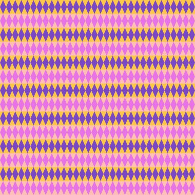 Mor Sirk Rhombus Kusursuz Düzen. Renkli Geometrik Dokuların Vektör İllüstrasyonu. Eğlenceli Rhomb Arkaplanı.