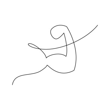 El Kasları Tek Çizgili Çizim. Devamlı Monolin İşareti İllüstrasyonunun Vektör İllüstrasyonu. Doğrusal Sanat.