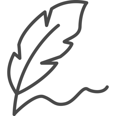 Tüy Yazı Sanatı Tabelası. Tek Özet Simgesiyle İllüstrasyon.