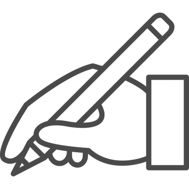 El Tutma Kalemi Sanat Tabelası. Tek Özet Simgesiyle İllüstrasyon.