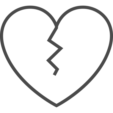 Kırık Kalp Çizgisi İşareti. Taslak Nesne 'nin İllüstrasyonu. Düğün için. Aşk Sembolü.