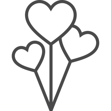 Kalp Balonları Çizgisi İşareti. Taslak Nesne 'nin İllüstrasyonu. Düğün için. Aşk Sembolü.