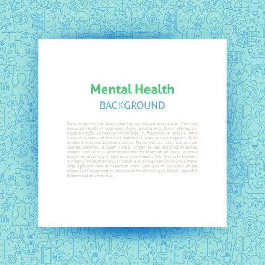 Akıl Sağlığı Kağıt Şablonu. Vektör İnce Özet Psikoloji Doğrusal Sembolleri. Sağlık ve Farkındalık Ayı Tasarımı. Terapi Hattı Pilotu Arkaplanı.