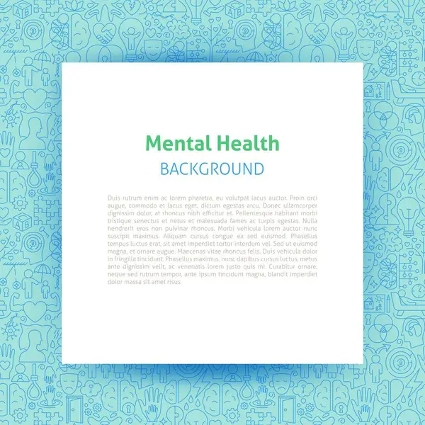 Akıl Sağlığı Kağıt Şablonu. Vektör İnce Özet Psikoloji Doğrusal Sembolleri. Sağlık ve Farkındalık Ayı Tasarımı. Terapi Hattı Pilotu Arkaplanı.