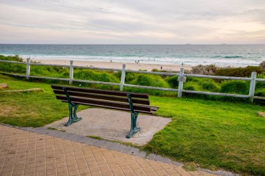 Trigg Sahili ve Hint Okyanusu manzarası Sunset, Perth, Avustralya, 17 Nisan 2020