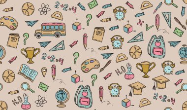 Okula Dönüş el çizimi seti