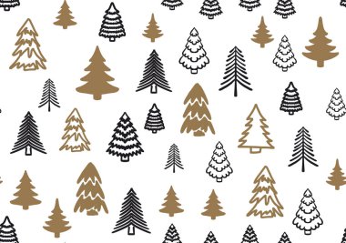 Noel ağacı seti, El çizimleri.