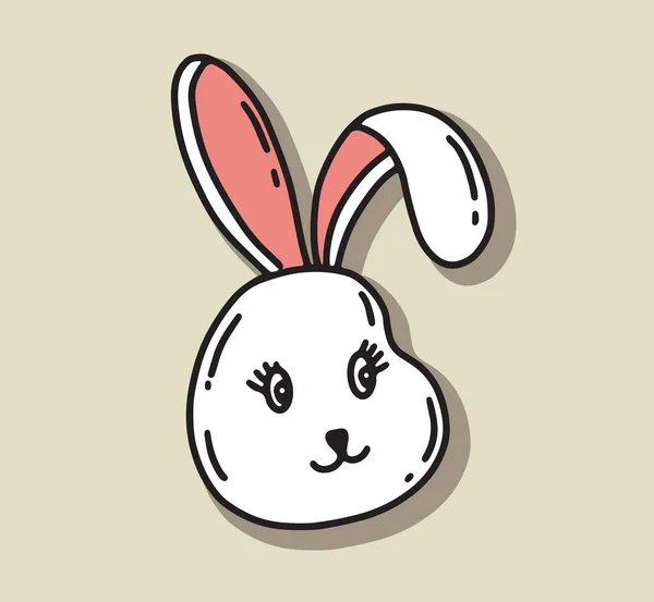 Rabbit Head Cartoon Vector Illustration — Stock Vector