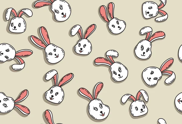 Anno Nuovo Testa Coniglio Cartone Animato Vettoriale Illustrazione — Vettoriale Stock