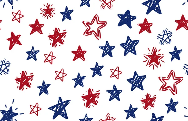Den Nezávislosti Usa Prezidentský Den Ručně Kreslená Ilustrace Hvězdný Grunge — Stockový vektor