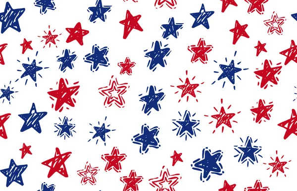 День Независимости Сша День Президентов Ручной Рисунок Звездный Гранж — стоковый вектор