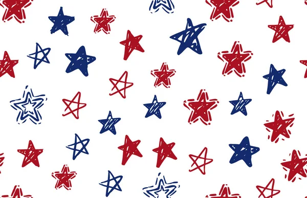 Unabhängigkeitstag Usa Tag Der Präsidenten Handgezeichnete Illustration Stars Grunzen — Stockvektor
