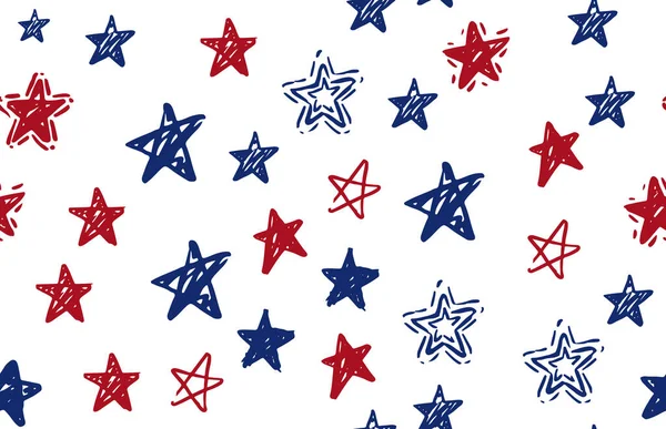 アメリカ独立記念日 大統領の日だ 手描きイラスト 星のグランジ — ストックベクタ