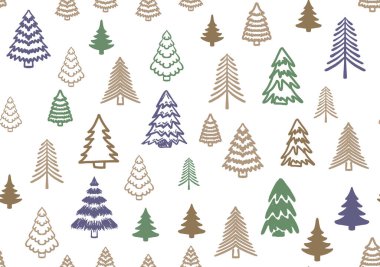 Noel ağacı seti, El çizimleri.