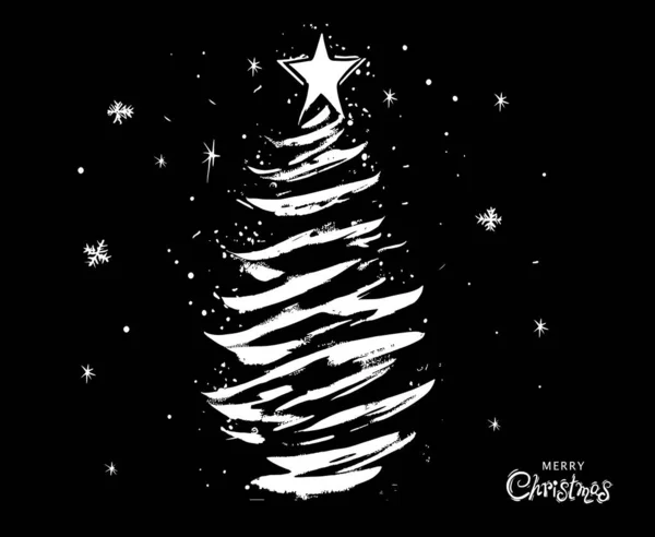 クリスマスツリーセット手描きイラスト — ストックベクタ