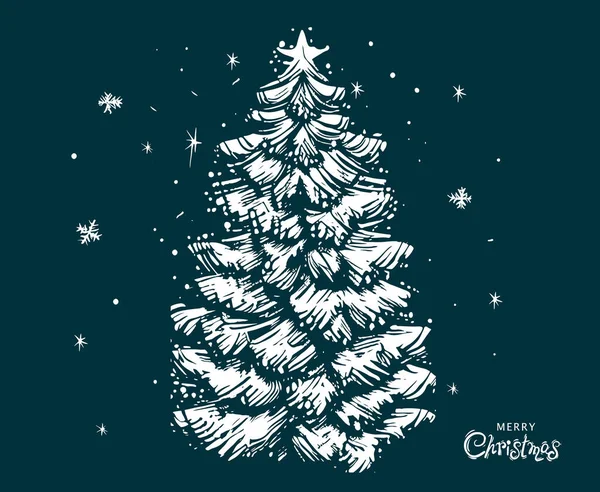 Weihnachtsbaumset Handgezeichnete Illustrationen — Stockvektor
