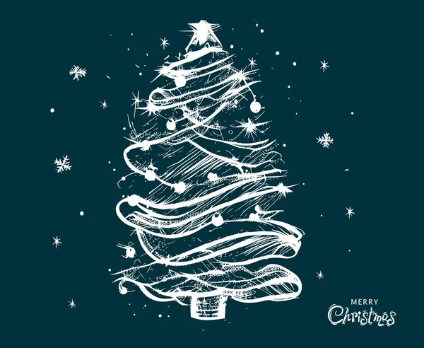 Karácsonyfa Készlet Kézzel Rajzolt Illusztrációk — Stock Vector