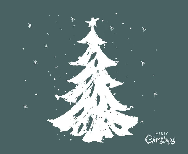 Christmas Tree Set Hand Drawn Illustrations — Stock Vector