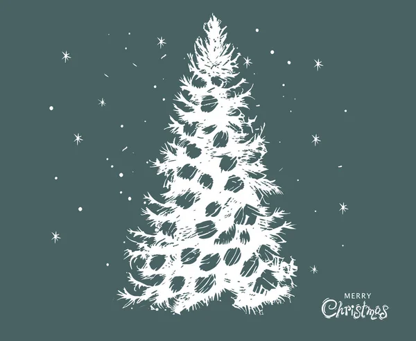 Conjunto Árboles Navidad Ilustraciones Dibujadas Mano — Vector de stock