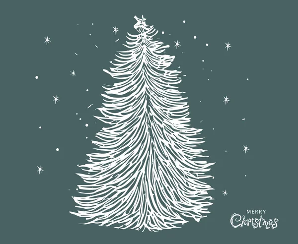 Christmas Tree Set Hand Drawn Illustrations — Stock Vector