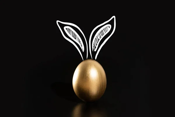 Mutlu Paskalyalar Tavşan Kulakları Altın Yumurtalar — Stok fotoğraf