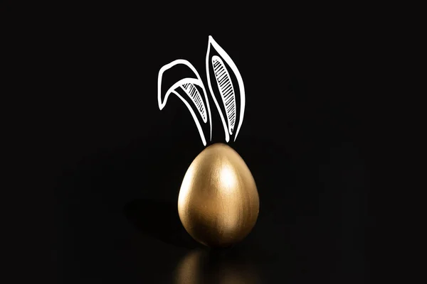 Mutlu Paskalyalar Tavşan Kulakları Altın Yumurtalar — Stok fotoğraf