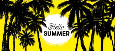 Merhaba Summer, avuç içi çizimleri, vektör.