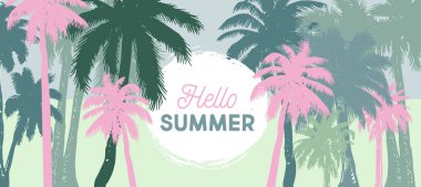 Merhaba Summer, avuç içi çizimleri, vektör.
