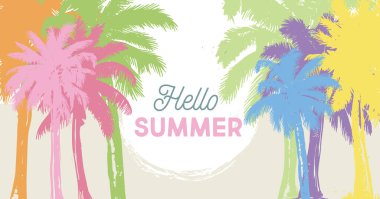 Yaz Satışı, avuç içi çizimleri, vektör.