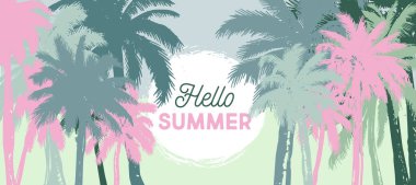 Merhaba Summer, avuç içi çizimleri, vektör.