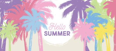 Merhaba Summer, avuç içi çizimleri, vektör.