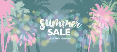 Yaz Satışı, avuç içi çizimleri, vektör.