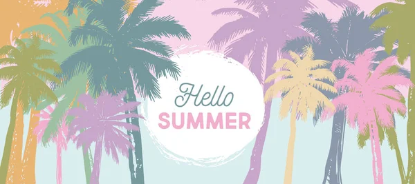 Bonjour Summer Illustrations Dessinées Main Vecteur — Image vectorielle