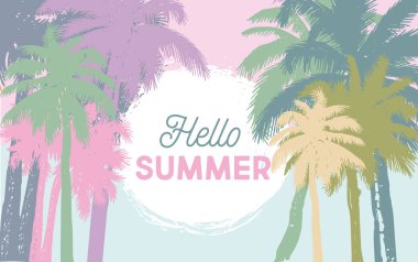 Yaz Satışı, avuç içi çizimleri, vektör.