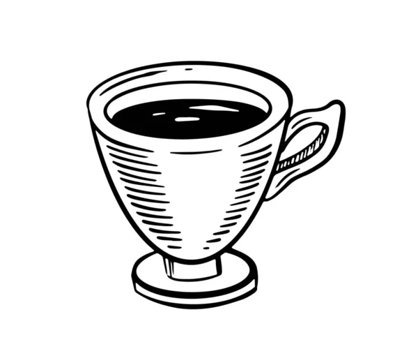 Πράσινο Κύπελλο Τσάι Χέρι Που Σχέδιο Απομονώνονται Λευκό — Διανυσματικό Αρχείο