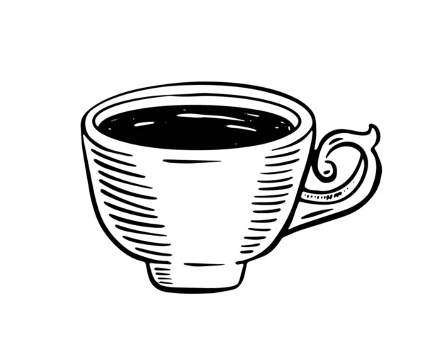 Çay Çizimi Beyaza Izole Edilmiş — Stok Vektör
