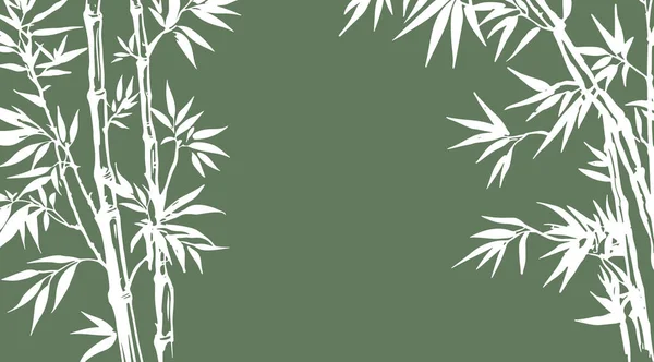 Árvore Bambu Estilo Desenhado Mão Vetor — Vetor de Stock