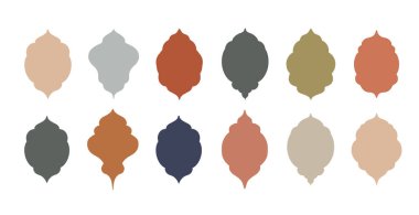 Doğu tarzı İslami kemer ve pencere koleksiyonu.