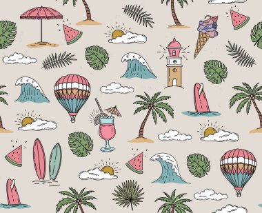 Summer icon, hand drawn illustration.