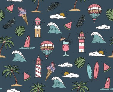 Summer icon, hand drawn illustration.