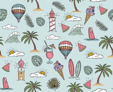 Summer icon, hand drawn illustration.