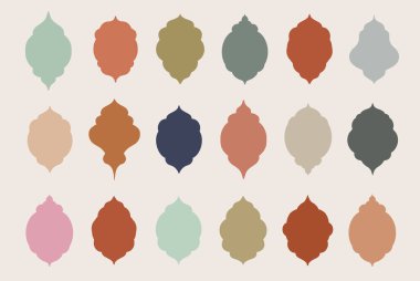 Doğu tarzı İslami kemer ve pencere koleksiyonu.