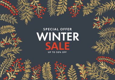 Çiçek çerçevesi tasarımı, Davetiyeler Mutlu Noeller. Vektör.