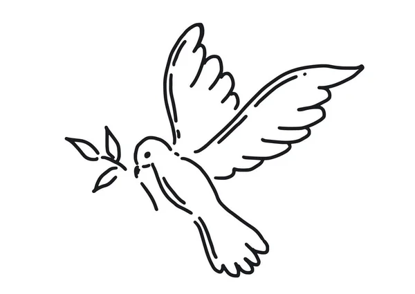 Gołąb Pokoju Ręcznie Rysowane Ilustracji — Wektor stockowy