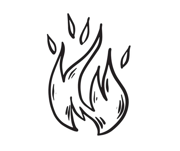 Lagerfeuer Handgezeichnete Illustration Flamme Brennen — Stockvektor