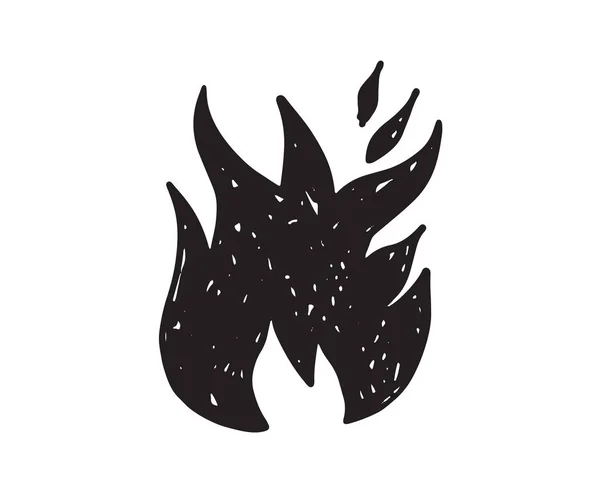 Bonfire Set Met Hand Getekend Illustratie Vlam Branden — Stockvector